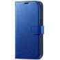 TUCCH iPhone 14 Wallet Case, iPhone 14 PU Leather Case, Folio Flip Cover with RFID Blocking, Credit Card Slots, Magnetic Clasp Closure - Full Grain Klein Blue
