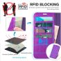 TUCCH iPhone 14 Wallet Case, iPhone 14 PU Leather Case, Folio Flip Cover with RFID Blocking, Credit Card Slots, Magnetic Clasp Closure - Purple