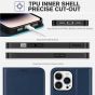 TUCCH iPhone 14 Pro Max Wallet Case, iPhone 14 Pro Max PU Leather Case with Folio Flip Book RFID Blocking, Stand, Card Slots, Magnetic Clasp Closure - Dark Blue & Light Blue