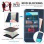 TUCCH iPhone 14 Pro Max Wallet Case, iPhone 14 Pro Max PU Leather Case with Folio Flip Book RFID Blocking, Stand, Card Slots, Magnetic Clasp Closure - Dark Blue & Light Blue
