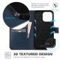 TUCCH iPhone 14 Pro Wallet Case, iPhone 14 Pro PU Leather Case, Folio Flip Cover with RFID Blocking and Kickstand - Dark Blue & Light Blue
