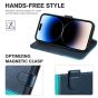 TUCCH iPhone 14 Pro Max Wallet Case, iPhone 14 Pro Max PU Leather Case with Folio Flip Book RFID Blocking, Stand, Card Slots, Magnetic Clasp Closure - Dark Blue & Light Blue