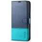 TUCCH iPhone 14 Pro Max Wallet Case, iPhone 14 Pro Max PU Leather Case with Folio Flip Book RFID Blocking, Stand, Card Slots, Magnetic Clasp Closure - Dark Blue & Light Blue