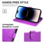 TUCCH iPhone 14 Pro Wallet Case, iPhone 14 Pro PU Leather Case, Folio Flip Cover with RFID Blocking and Kickstand - Purple