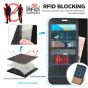 TUCCH iPhone 14 Pro Max Wallet Case, iPhone 14 Pro Max PU Leather Case with Folio Flip Book RFID Blocking, Stand, Card Slots, Magnetic Clasp Closure - Black & Brown