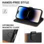 TUCCH iPhone 14 Pro Max Wallet Case, iPhone 14 Pro Max PU Leather Case with Folio Flip Book RFID Blocking, Stand, Card Slots, Magnetic Clasp Closure - Black & Brown