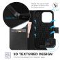 TUCCH iPhone 14 Pro Max Wallet Case, iPhone 14 Pro Max PU Leather Case with Folio Flip Book RFID Blocking, Stand, Card Slots, Magnetic Clasp Closure - Black & Light Blue