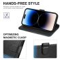 TUCCH iPhone 14 Pro Max Wallet Case, iPhone 14 Pro Max PU Leather Case with Folio Flip Book RFID Blocking, Stand, Card Slots, Magnetic Clasp Closure - Black & Light Blue