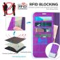 TUCCH iPhone 14 Pro Max Wallet Case, iPhone 14 Pro Max PU Leather Case with Folio Flip Book RFID Blocking, Stand, Card Slots, Magnetic Clasp Closure - Purple & Silver
