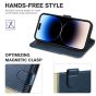 TUCCH iPhone 14 Pro Max Wallet Case, iPhone 14 Pro Max PU Leather Case with Folio Flip Book RFID Blocking, Stand, Card Slots, Magnetic Clasp Closure - Dark Blue & Gold