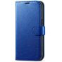 TUCCH iPhone 15 Wallet Case, iPhone 15 PU Leather Case - Klein Blue Full Grain