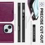 TUCCH iPhone 15 Wallet Case, iPhone 15 PU Leather Case - Plum Purple