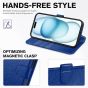 TUCCH iPhone 15 Wallet Case, iPhone 15 PU Leather Case - Klein Blue Full Grain