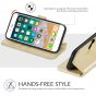 TUCCH iPhone 8 Plus Wallet Case, iPhone 7 Plus Case, Premium PU Leather Flip Folio Case - Shiny Champagne Gold