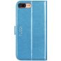 TUCCH iPhone 8 Plus Wallet Case, iPhone 7 Plus Case, Premium PU Leather Flip Folio Case - Shiny Light Blue