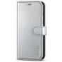 TUCCH iPhone 8 Plus Wallet Case, iPhone 7 Plus Case, Premium PU Leather Flip Folio Case - Shiny Silver