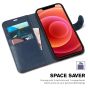 TUCCH iPhone 12 Wallet Case, iPhone 12 Pro Case, iPhone 12 / Pro 6.1-inch Flip Case - Dark Blue & Brown