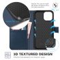 TUCCH iPhone 13 Pro Wallet Case, iPhone 13 Pro PU Leather Case, Folio Flip Cover with RFID Blocking and Kickstand - Dark Blue & Brown