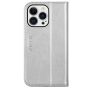 TUCCH iPhone 13 Pro Wallet Case, iPhone 13 Pro PU Leather Case with Folio Flip Book Style, Kickstand, Card Slots, Magnetic Closure - Shiny Silver