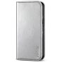 TUCCH iPhone 13 Pro Wallet Case, iPhone 13 Pro PU Leather Case with Folio Flip Book Style, Kickstand, Card Slots, Magnetic Closure - Shiny Silver