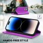 TUCCH iPhone 14 Pro Wallet Case, iPhone 14 Pro PU Leather Case with Folio Flip Book Cover, Kickstand, Card Slots, Magnetic Closure - Purple