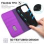 TUCCH iPhone 14 Pro Wallet Case, iPhone 14 Pro PU Leather Case with Folio Flip Book Cover, Kickstand, Card Slots, Magnetic Closure - Purple