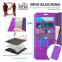 TUCCH iPhone 14 Wallet Case, iPhone 14 PU Leather Case, Folio Flip Cover with RFID Blocking, Credit Card Slots, Magnetic Clasp Closure - Strap - Purple