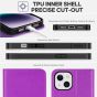 TUCCH iPhone 14 Plus Wallet Case, iPhone 14 6.7-Inch Plus Flip Folio Book Cover, Magnetic Closure Phone Case - Purple