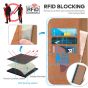 TUCCH iPhone 14 Pro Wallet Case, iPhone 14 Pro PU Leather Case with Folio Flip Book Cover, Kickstand, Card Slots, Magnetic Closure - Black & Brown