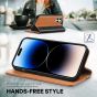 TUCCH iPhone 14 Pro Wallet Case, iPhone 14 Pro PU Leather Case with Folio Flip Book Cover, Kickstand, Card Slots, Magnetic Closure - Black & Brown