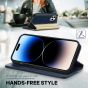 TUCCH iPhone 14 Pro Wallet Case, iPhone 14 Pro PU Leather Case with Folio Flip Book Cover, Kickstand, Card Slots, Magnetic Closure - Gold &  Dark Blue