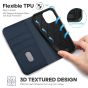 TUCCH iPhone 14 Pro Wallet Case, iPhone 14 Pro PU Leather Case with Folio Flip Book Cover, Kickstand, Card Slots, Magnetic Closure - Gold &  Dark Blue