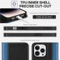 TUCCH iPhone 14 Pro Wallet Case, iPhone 14 Pro PU Leather Case with Folio Flip Book Cover, Kickstand, Card Slots, Magnetic Closure - Light Blue & Black