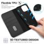 TUCCH iPhone 14 Pro Wallet Case, iPhone 14 Pro PU Leather Case with Folio Flip Book Cover, Kickstand, Card Slots, Magnetic Closure - Light Blue & Black