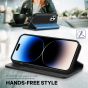 TUCCH iPhone 14 Pro Max Leather Case, iPhone 14 Pro Max PU Wallet Case with Stand Folio Flip Book Cover and Magnetic Closure - Light Blue & Black