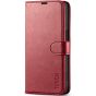 TUCCH iPhone 15 Pro Max Leather Wallet Case, iPhone 15 Pro Max Flip Phone Case - Dark Red