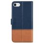 TUCCH iPhone 7 Wallet Case, iPhone 8 Case, Premium PU Leather Case - Dark Blue & Brown