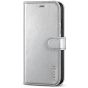 TUCCH iPhone 7 Wallet Case, iPhone 8 Case, Premium PU Leather Case - Shiny Silver