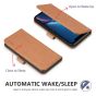 TUCCH iPhone XS Wallet Case, iPhone X / XS Leather Cover, Auto Sleep/Wake up, Magnet Clasp, Stand - Light Brown