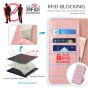 TUCCH iPhone XS Wallet Case, iPhone X / XS Leather Cover, Auto Sleep/Wake up, Magnet Clasp, Stand - Rose Gold