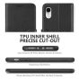 TUCCH iPhone XR Wallet Case - iPhone XR Leather Cover - Black & Grey