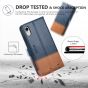 TUCCH iPhone XR Wallet Case - iPhone XR Leather Cover - Dark Blue & Brown