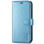 TUCCH iPhone XR Wallet Case - iPhone XR Leather Cover - Shiny Light Blue