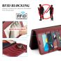 TUCCH SAMSUNG Galaxy Note20 Wallet Case, SAMSUNG Note20 5G Flip Cover Dual Clasp Tab-Dark Red