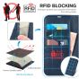 TUCCH SAMSUNG GALAXY S22 Wallet Case, SAMSUNG S22 PU Leather Case Flip Cover - Dark Blue