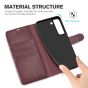 TUCCH SAMSUNG GALAXY S22 Wallet Case, SAMSUNG S22 PU Leather Case Flip Cover - Wine Red