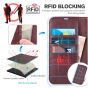 TUCCH SAMSUNG GALAXY S22 Plus Wallet Case, SAMSUNG S22 Plus PU Leather Case Book Flip Folio Cover - Wine Red