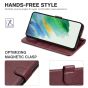 TUCCH SAMSUNG GALAXY S22 Plus Wallet Case, SAMSUNG S22 Plus PU Leather Case Book Flip Folio Cover - Wine Red