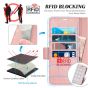 TUCCH SAMSUNG S22 Ultra Wallet Case, SAMSUNG Galaxy S22 Ultra PU Leather Cover Book Flip Folio Case - Shiny Rose Gold