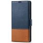 TUCCH SAMSUNG S22 Ultra Wallet Case, SAMSUNG Galaxy S22 Ultra PU Leather Cover Book Flip Folio Case - Blue & Brown